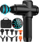 10-Speed Percussion Muscle Massage Gun Deep Tissue for Athletes - with 15 Massage Heads, Carbon Black